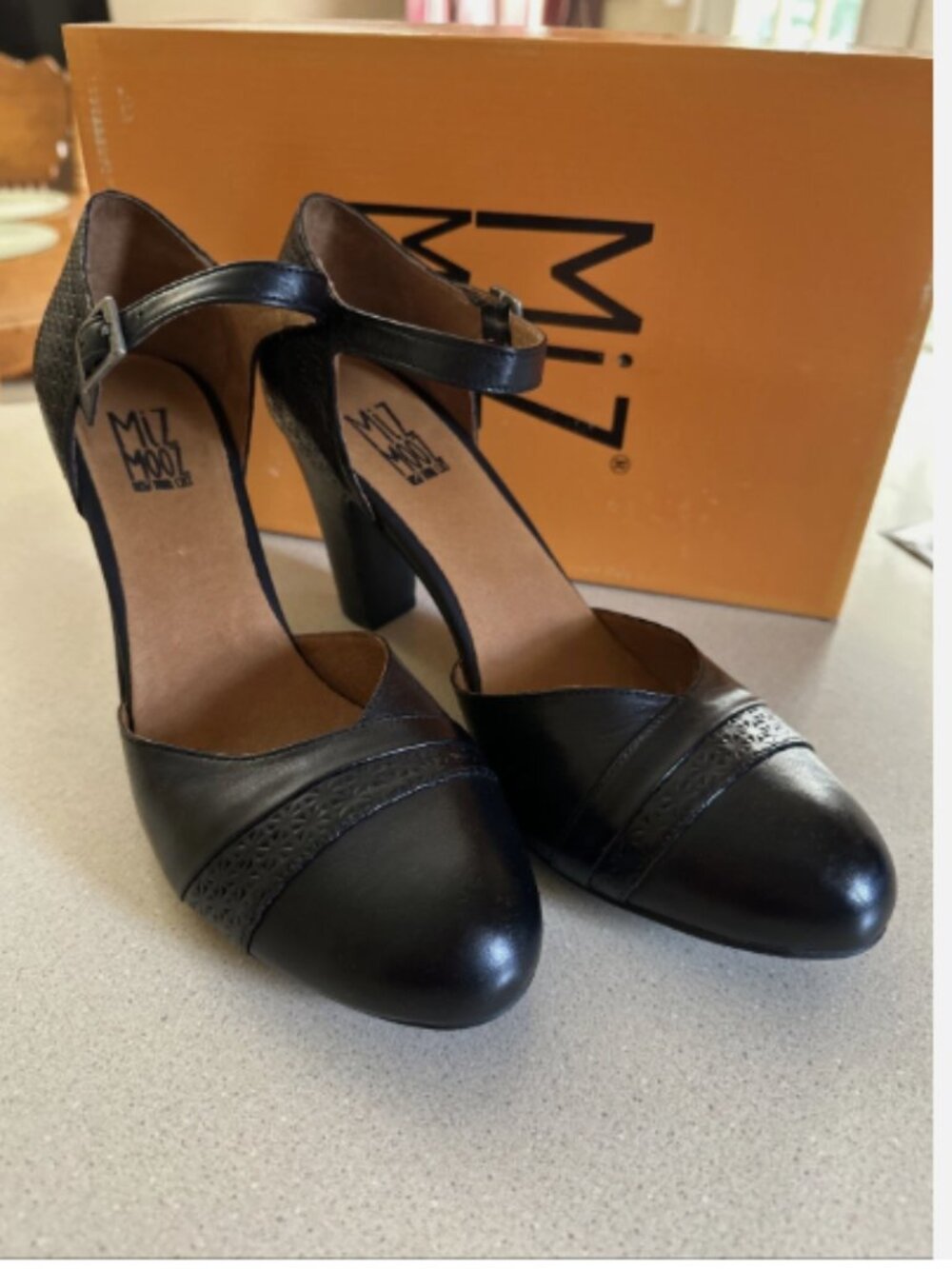 Miz Mooz Leather Mary Jane Pumps-Jay-Black-EU 38 (US 7.5-8)-NEW-A660053